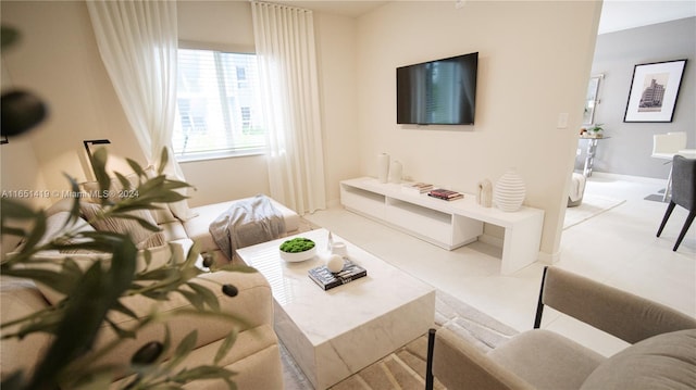 view of tiled living room