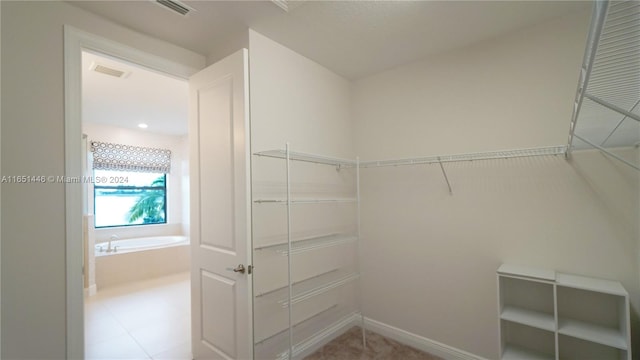 view of walk in closet