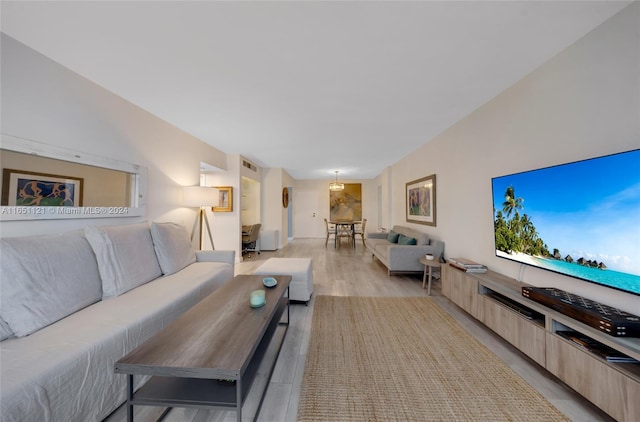 living room featuring light hardwood / wood-style floors