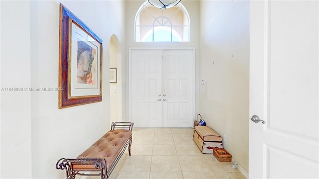 view of tiled entrance foyer