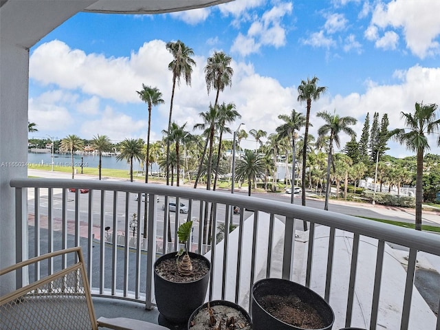 balcony with a water view