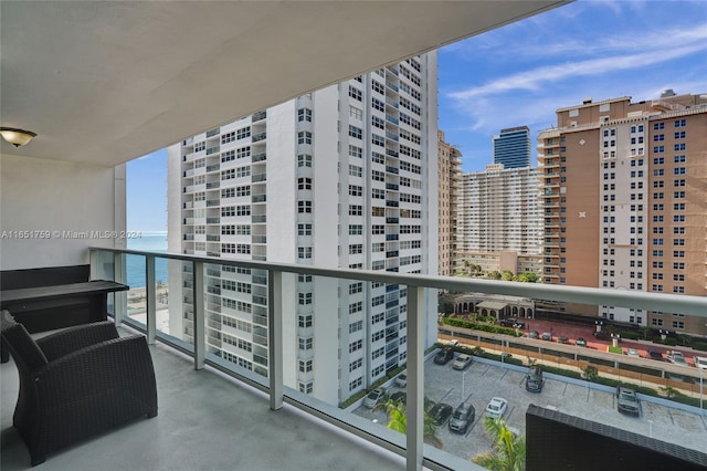 balcony with a water view