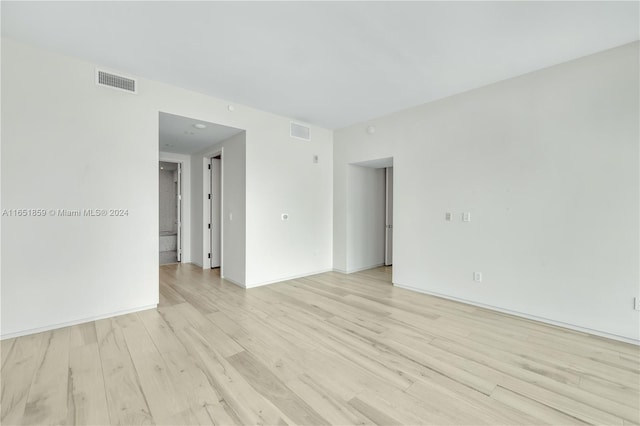 empty room featuring light wood-type flooring