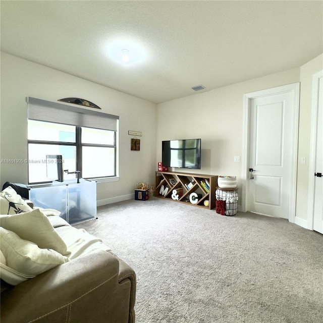 8123 NW 78th St, Tamarac, FL 33321 - carpeted living room featuring baseboards and a textured ceiling