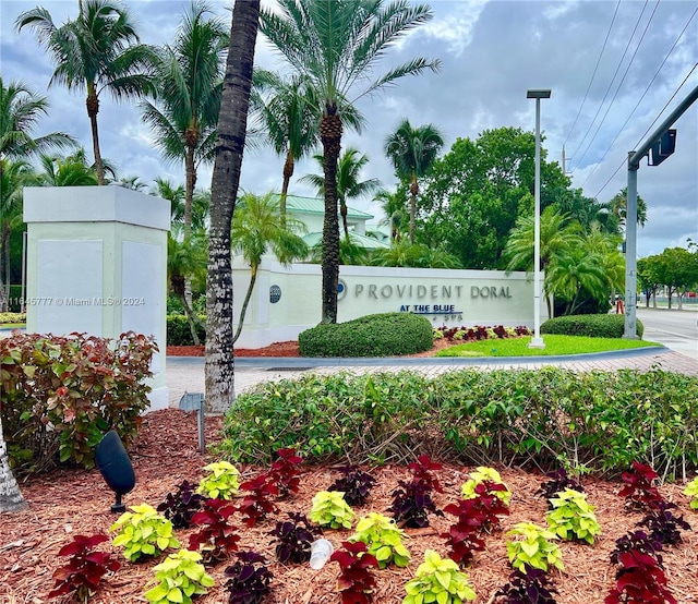 view of community sign