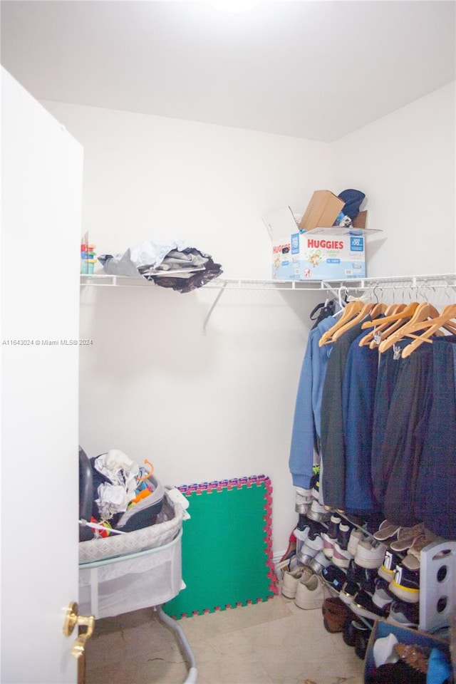 spacious closet featuring carpet