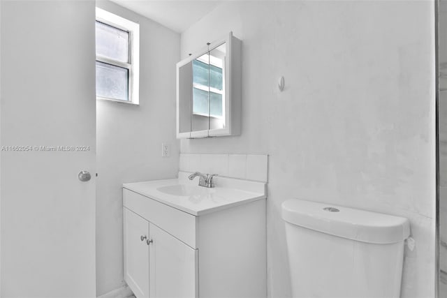 bathroom with toilet and vanity