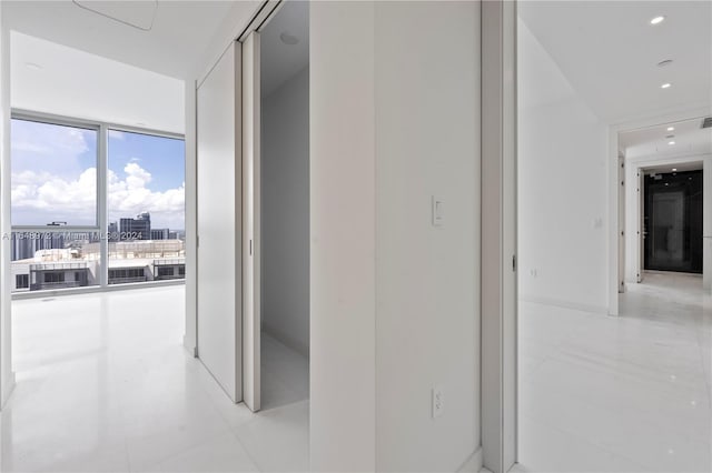 300 Biscayne Blvd Way Unit 4404, Miami, FL 33131 - corridor featuring recessed lighting and expansive windows