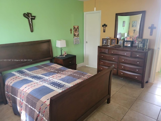 view of tiled bedroom