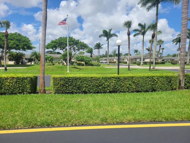 view of property's community with a yard