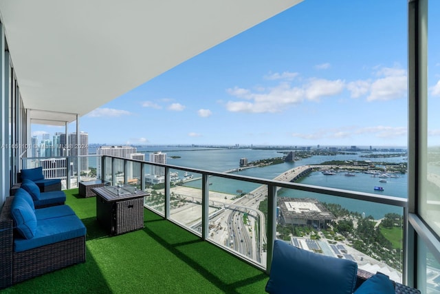 1100 Biscayne Blvd Unit 4004, Miami, FL 33132 - balcony featuring a city view and a water view