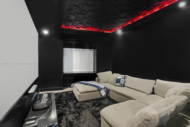 1100 Biscayne Blvd Unit 4004, Miami, FL 33132 - cinema room with a tray ceiling
