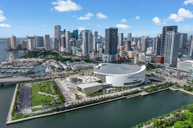 property's view of city with a water view