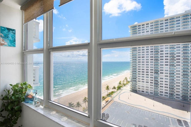 water view with a view of the beach