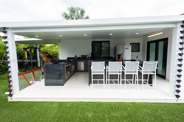 view of patio with sink