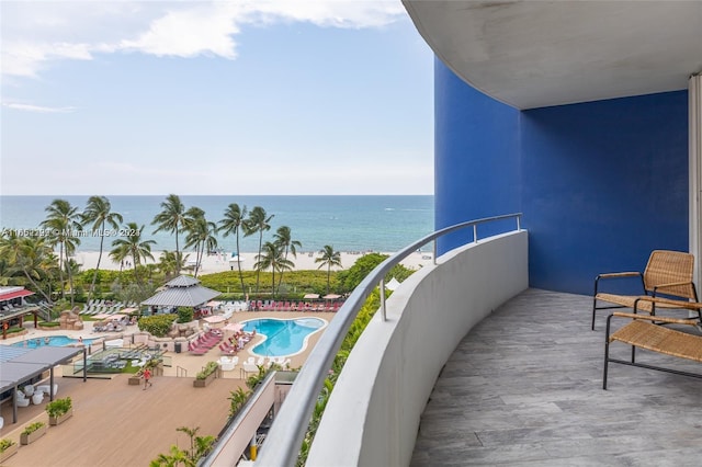 balcony with a water view