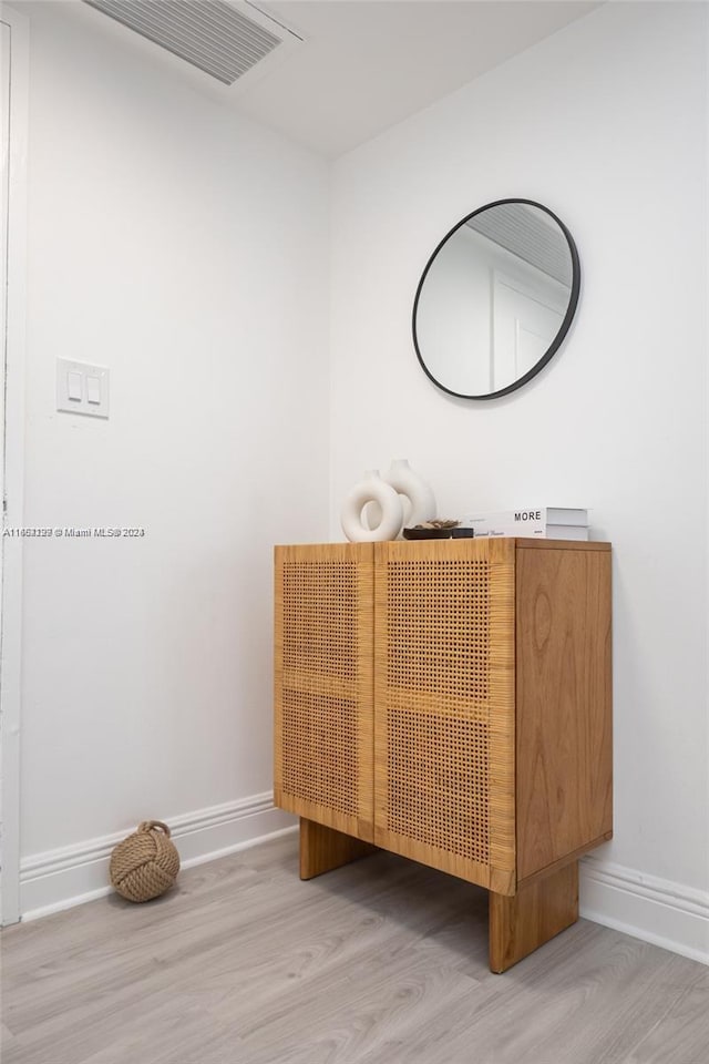 interior space with hardwood / wood-style floors