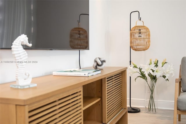 interior details featuring baseboards and wood finished floors