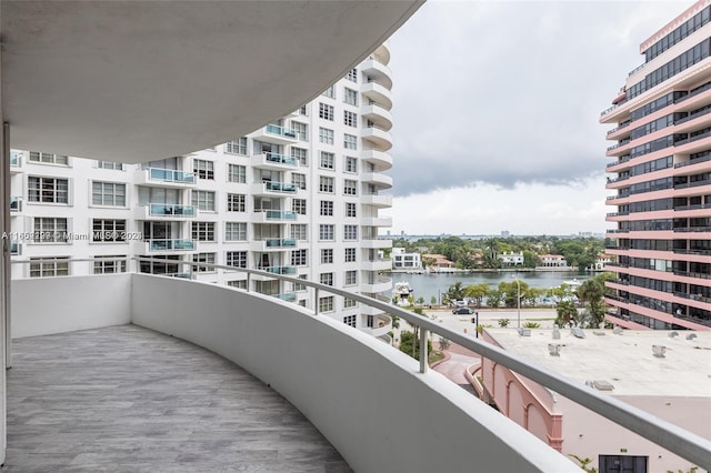 balcony with a water view