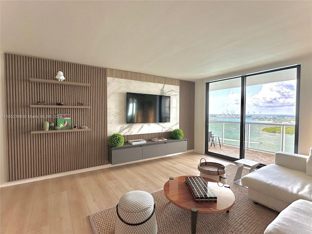 living room featuring hardwood / wood-style flooring