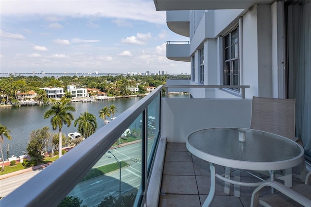 balcony with a water view