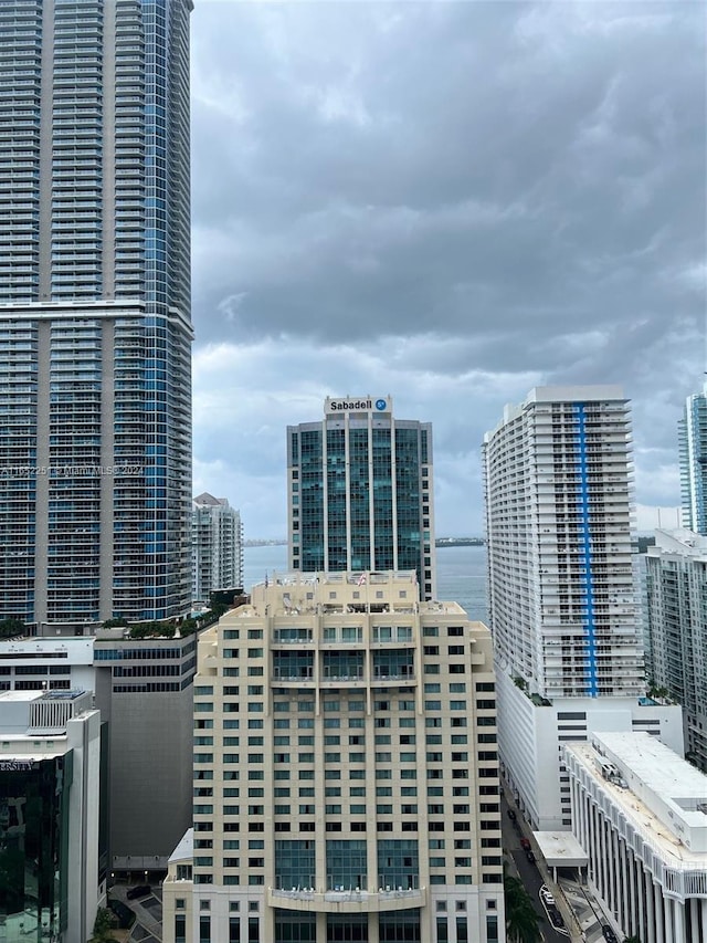 property's view of city with a water view