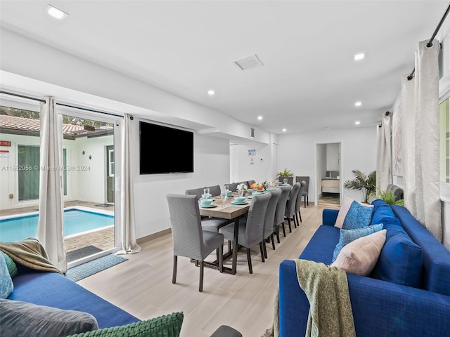 2320 SW 36th Ave, Fort Lauderdale, FL 33312 - dining space featuring recessed lighting, baseboards, and light wood finished floors