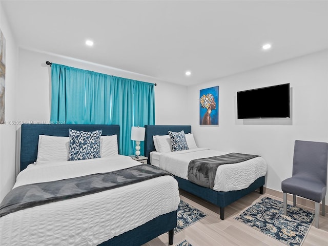 bedroom featuring light hardwood / wood-style flooring