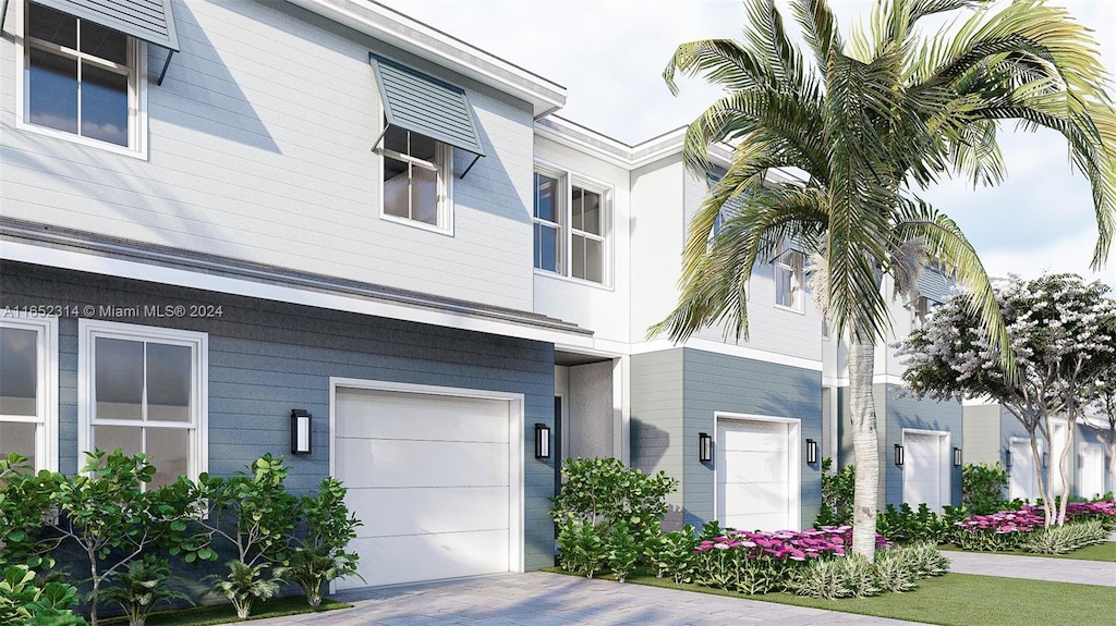 view of front facade with a garage