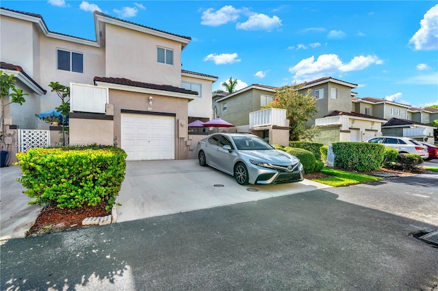 view of property featuring a garage