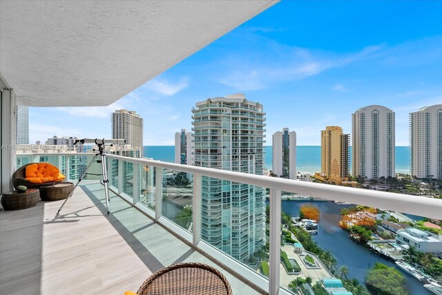 16500 Collins Ave Unit 2451, Sunny Isles Beach, FL 33160 - balcony featuring a water view and a city view