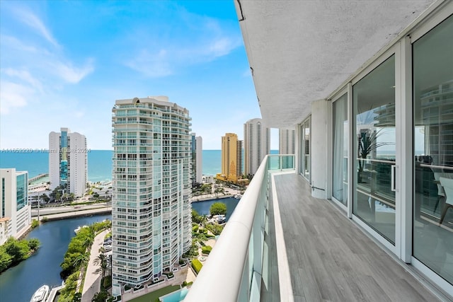 16500 Collins Ave Unit 2451, Sunny Isles Beach, FL 33160 - balcony with a water view and a view of city