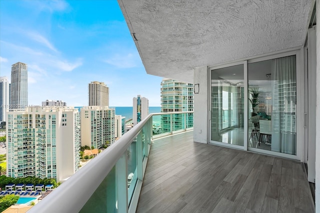 balcony with a water view