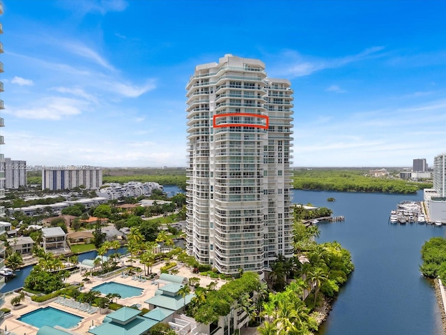 16500 Collins Ave Unit 2451, Sunny Isles Beach, FL 33160 - view of building exterior featuring a water view and a view of city