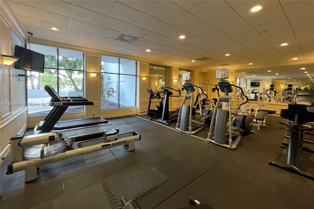 5700 Collins Ave Unit 8B, Miami Beach, FL 33140 - workout area with recessed lighting