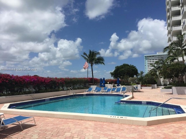 view of pool featuring a patio