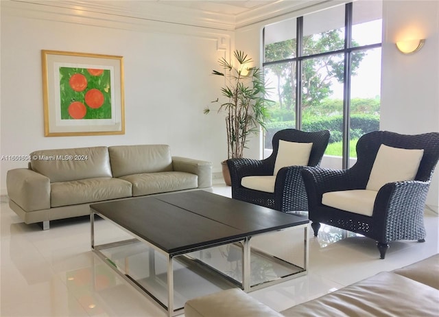 5700 Collins Ave Unit 8B, Miami Beach, FL 33140 - tiled living room featuring healthy amount of natural light