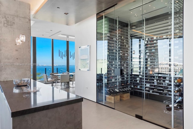 wine room featuring concrete flooring