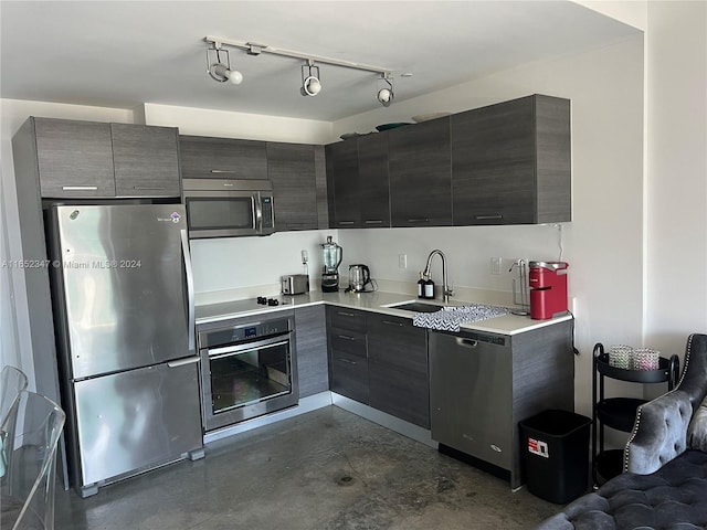 kitchen with stainless steel appliances and sink