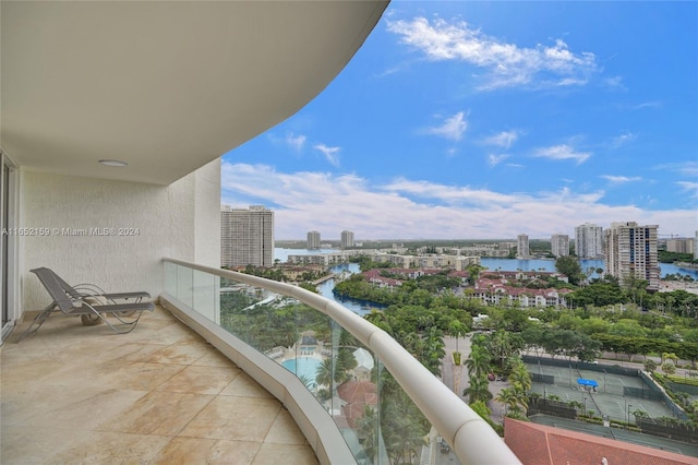 balcony with a water view