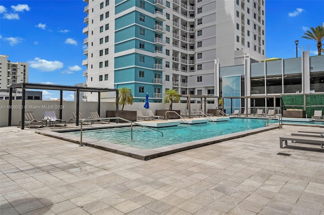 view of pool with a patio area