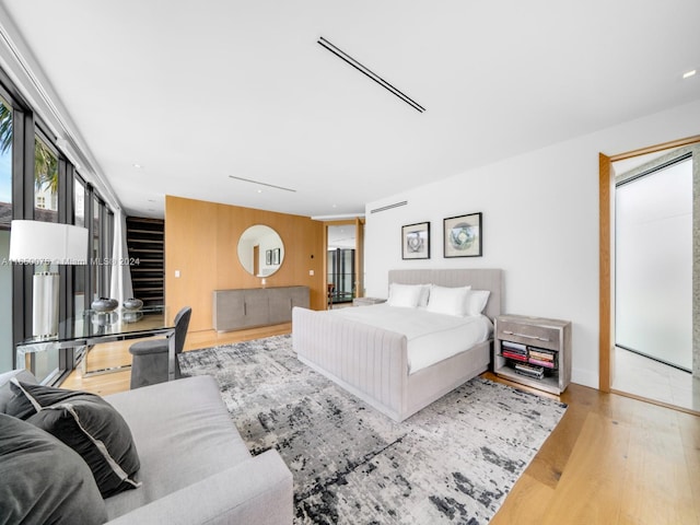 bedroom featuring light hardwood / wood-style floors