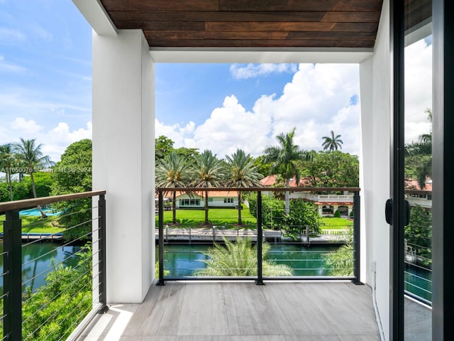 balcony with a water view