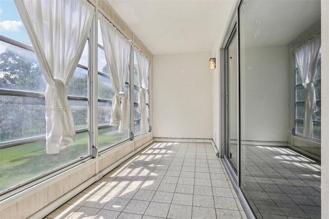 view of unfurnished sunroom