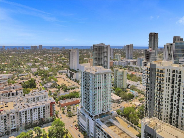 birds eye view of property featuring a city view