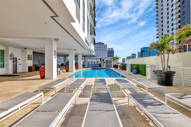 315 NE 3rd Ave Unit 1505, Fort Lauderdale, FL 33301 - community pool featuring a view of city and a patio area