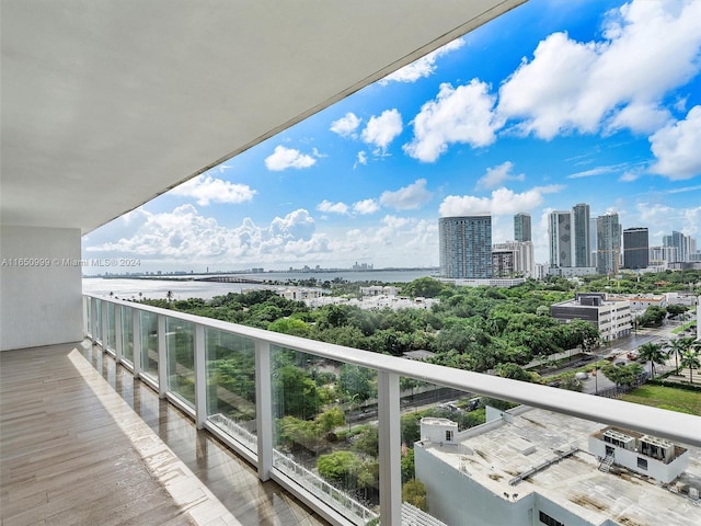 balcony with a water view