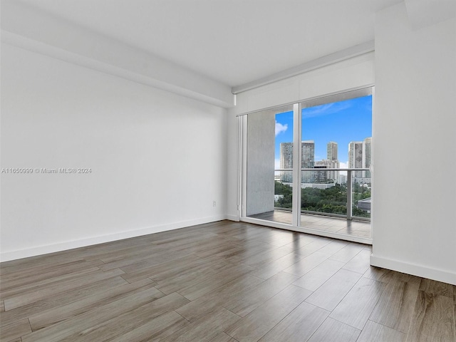 unfurnished room with wood-type flooring