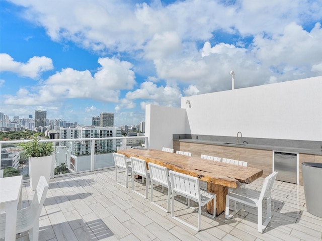 view of patio / terrace featuring sink