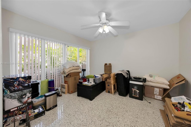 office area featuring ceiling fan